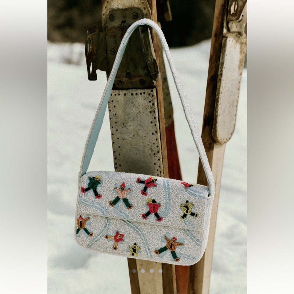 ANTHROPOLOGIE The Fiona Beaded Bag:  Winter Icon Edition - Snow Angels / NWT - Picture 2 of 4